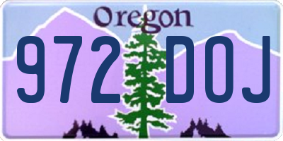 OR license plate 972DOJ