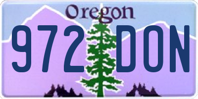 OR license plate 972DON