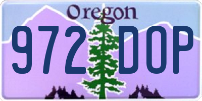 OR license plate 972DOP