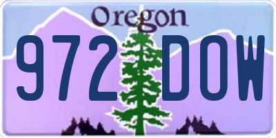OR license plate 972DOW