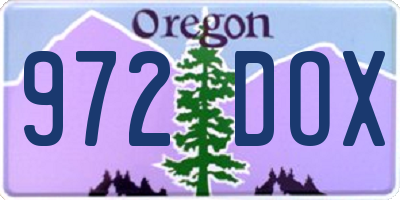 OR license plate 972DOX