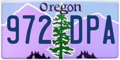 OR license plate 972DPA
