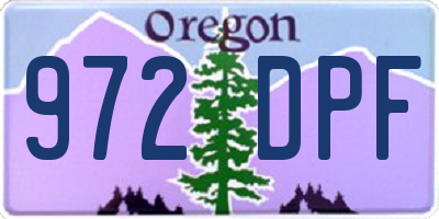 OR license plate 972DPF