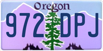 OR license plate 972DPJ