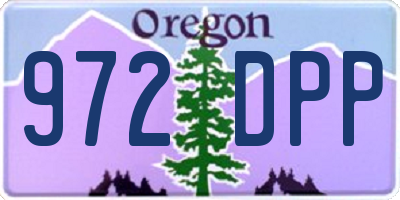 OR license plate 972DPP