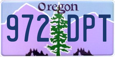 OR license plate 972DPT