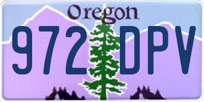 OR license plate 972DPV