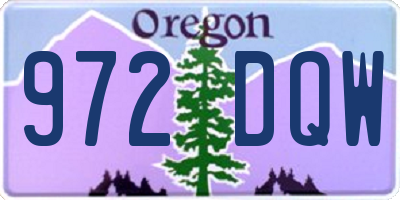 OR license plate 972DQW