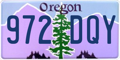 OR license plate 972DQY