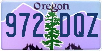 OR license plate 972DQZ