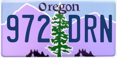 OR license plate 972DRN