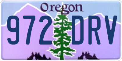 OR license plate 972DRV