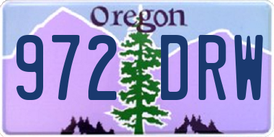 OR license plate 972DRW
