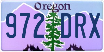 OR license plate 972DRX