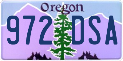 OR license plate 972DSA