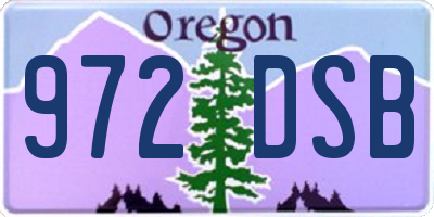 OR license plate 972DSB