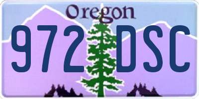 OR license plate 972DSC