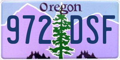 OR license plate 972DSF