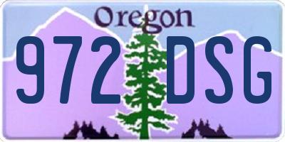 OR license plate 972DSG