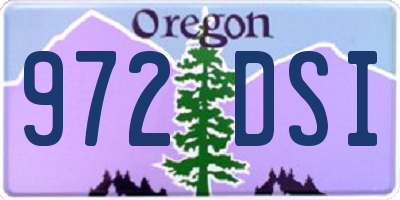 OR license plate 972DSI