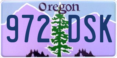 OR license plate 972DSK