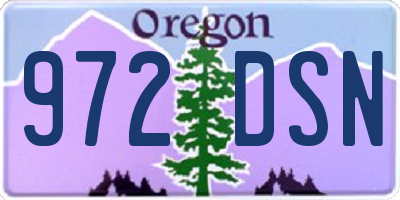 OR license plate 972DSN