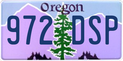 OR license plate 972DSP