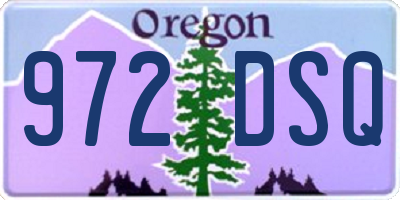 OR license plate 972DSQ