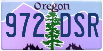 OR license plate 972DSR