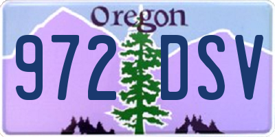 OR license plate 972DSV
