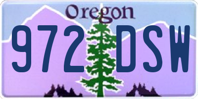 OR license plate 972DSW