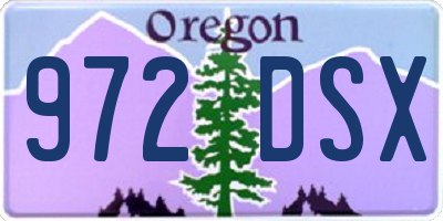 OR license plate 972DSX