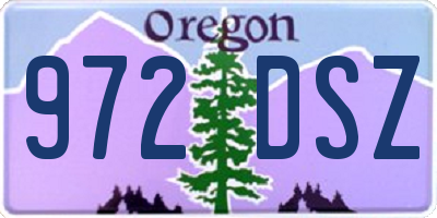 OR license plate 972DSZ