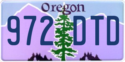 OR license plate 972DTD