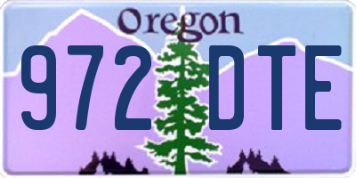 OR license plate 972DTE