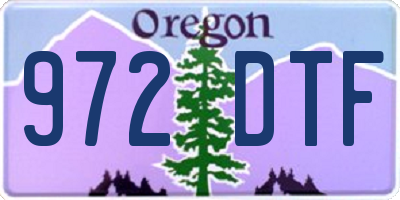 OR license plate 972DTF