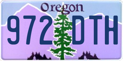 OR license plate 972DTH