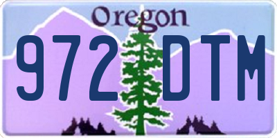 OR license plate 972DTM