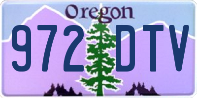 OR license plate 972DTV