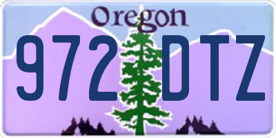 OR license plate 972DTZ