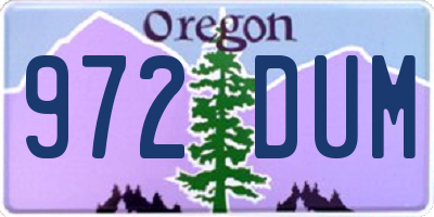 OR license plate 972DUM