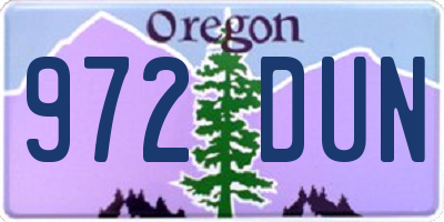 OR license plate 972DUN