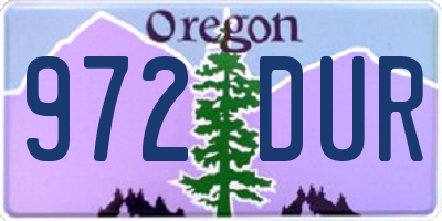 OR license plate 972DUR
