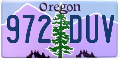 OR license plate 972DUV