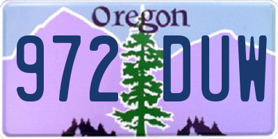 OR license plate 972DUW