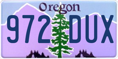 OR license plate 972DUX