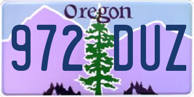OR license plate 972DUZ