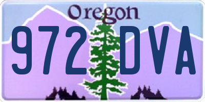 OR license plate 972DVA
