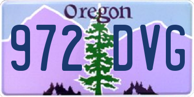 OR license plate 972DVG