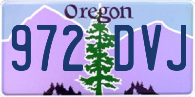 OR license plate 972DVJ